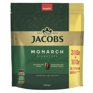 Кава Jacobs Monarch розчинна 300г+100г